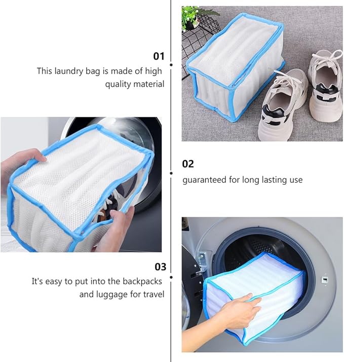 Mesh Shoes Wash Bag Thickened Sandwich Mesh Laundry Bag for Washing Machine with Anti-Deformation Design