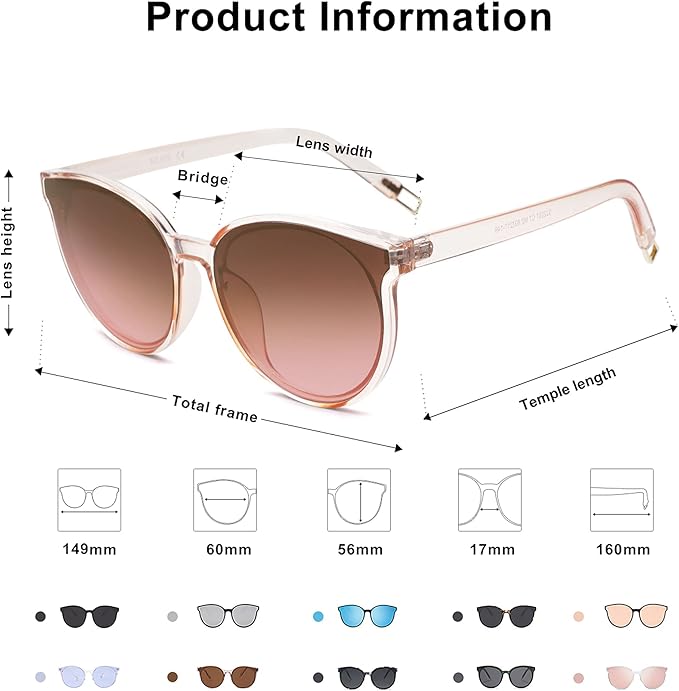 SOJOS Fashion Round Sunglasses for Women Men Oversized Vintage Shades SJ2057