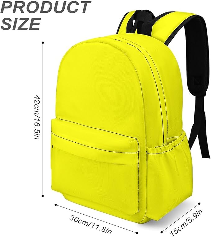 Yellow Backpack Adult Travel Daybag for Women Men College Backpack for Vacation Hiking Camping Bag