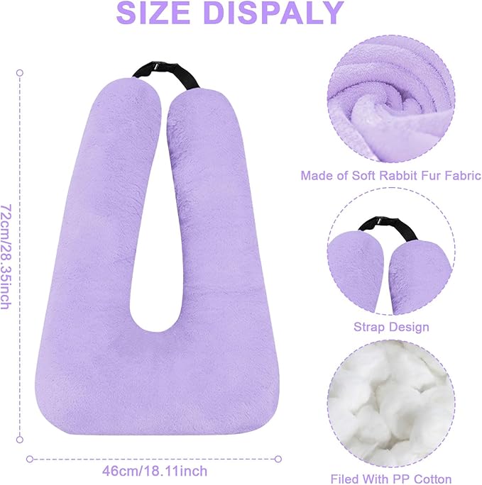 Travel Pillow, Travel Pillow for Kids, Sleeper Hold Pillow Travel, Removable U-Shaped Pillow for Adults and Children to Support Head and Body in The Back Seat of Long Car Trips (Lightpurple)