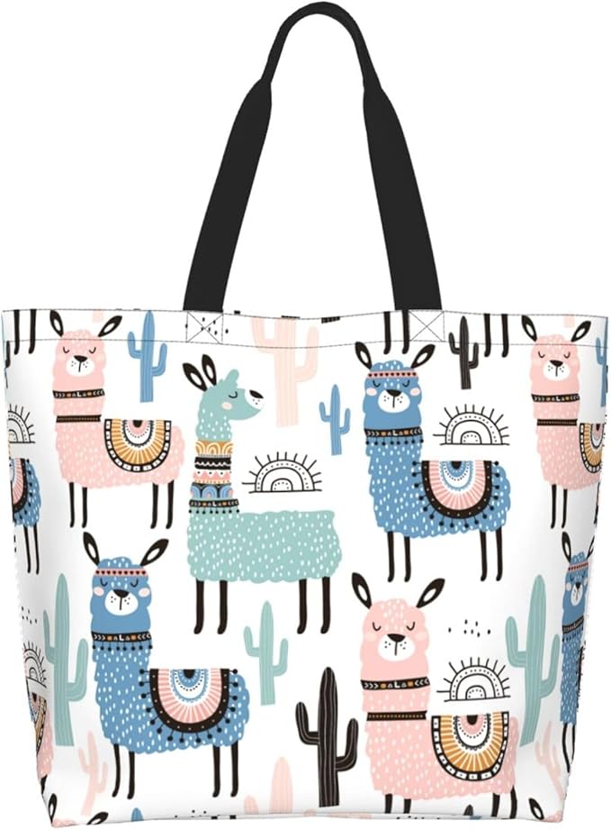 Large Tote Bag for Women Portable Beach Bag Reusable Grocery Bags Funny Gift Bag for Shopping Gym Travel