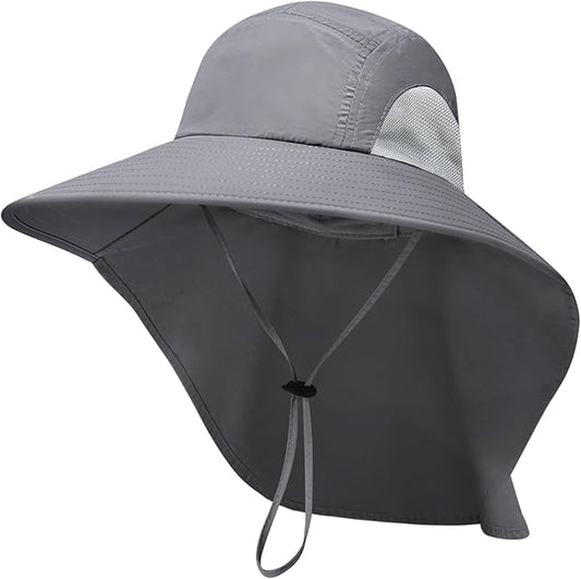 PFFY Sun Bucket Hats for Men Women 3” Wide Brim UPF 50+ Fishing & Beach Hat