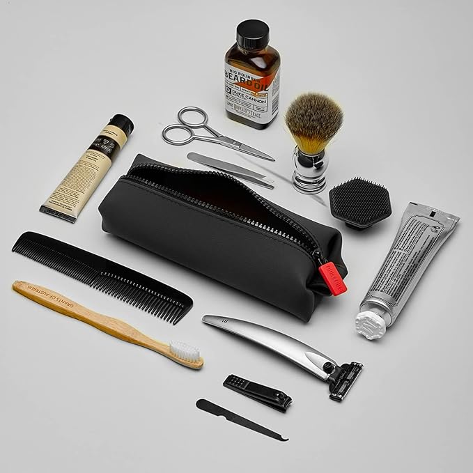 TOOLETRIES The Koby Mini Kit - Silicone Toiletry Organizer, Bathroom Travel Bag - Features Heavy-Duty Zipper, Leak Resistance, Easy to Clean - Charcoal