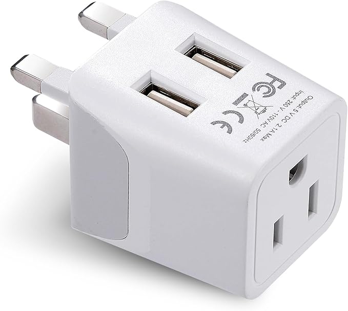 Ceptics European Plug Adapter, Safe USB-C 30W PD & QC 3.0-2 USA Socket - Compact & Powerful - Use in Greece, Italy, Switzerland, Turkey, Portugal - Includes Type C Swadapt Attachment