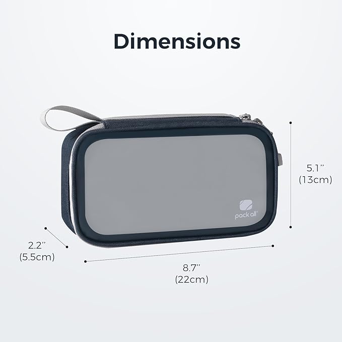 pack all Clear Electronic Organizer, TPU Cable Organizer Bag, Compact Cord Travel Organizer for Cables, Chargers, Phones, USB cords, SD Cards (Dark Blue)