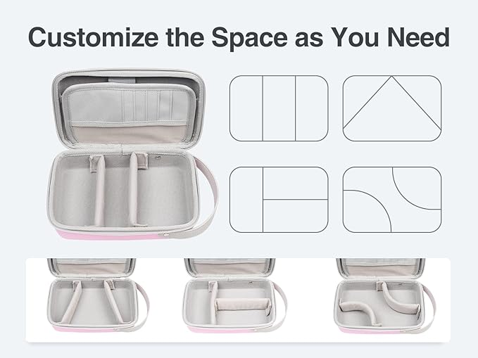 Luxtude Pink Electronics Organizer Travel Case, Tech Organizers Travel Case, Hard Charger Organizers, Portable Cable Organizer, Travel Essentials for Charger/Mouse/Cash/Card/Pen, Tech Gifts