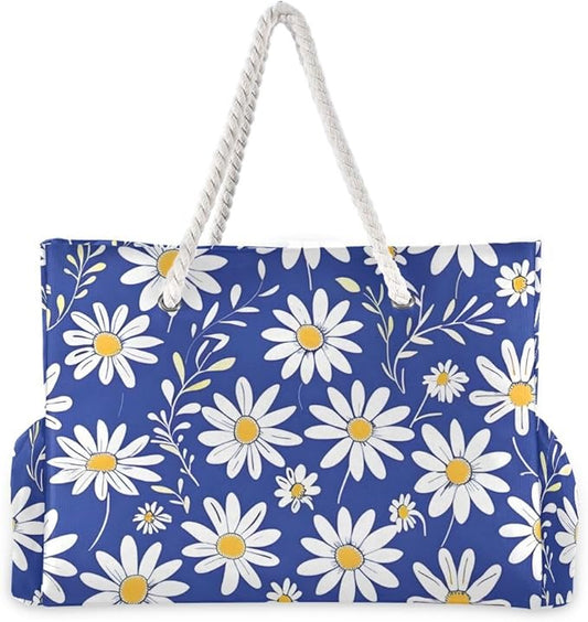 senya Large Beach Shoulder Bags Canvas Tote Water Resistant for Gym Travel Daily