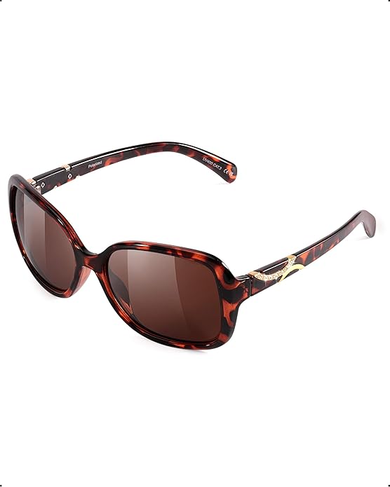 SIPHEW Polarized Sunglasses for Women | Vintage Square Sunglasses w UV400 Protection | Womens Wraparound Shade