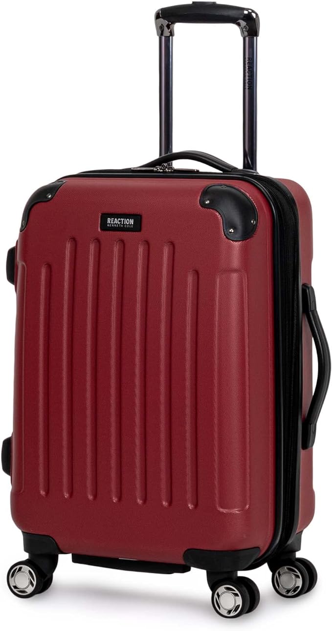 Kenneth Cole REACTION Renegade Luggage Expandable 8-Wheel Spinner Lightweight Hardside Suitcase, Scarlet Red, 20-Inch Carry On