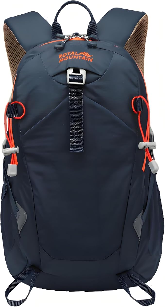 ROYAL MOUNTAIN 20L Lightweight Hiking Backpack With Rain-cover, Daypack Waterproof Travel Camping Backpacks for Men Women, Outdoor Sports Daypack For Camping, Daily Commuting, Short Trips (Navy Blue)