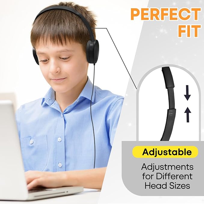 Classroom Headphones Bulk 100 Pack for School Kids K-12,Wholesale Durable Earphones Class Set for Students Children Teens Adults, Airplane and Hospiital (HY104,Black)