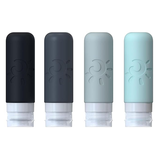 Travel Bottles for Toiletries, TSA Approved Travel Containers 3oz Leak Proof Travel Tubs Refillable Liquid Travel Accessories for Shampoo Conditioner Lotion Body Wash(Multicolored A)