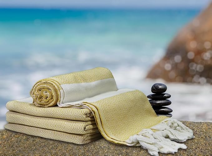 Personalized Monogrammed Beach Towel - Luxury Cotton - Bride Squad - Bridal Party - Bachelorette Gift - Girls Trip, Large, DMYELLOW01