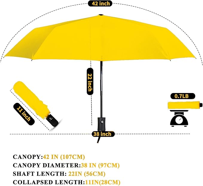 MRTLLOA 42/49 Inch Compact Windproof Travel Umbrella for Rain, Lightweight, Portable, Automatic, Strong, Waterproof Folding Umbrellas for Women, Men and Teenagers