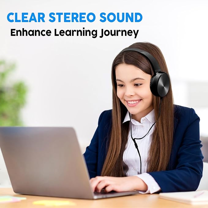 Kids Headphones for School Bulk 2 Pack,Durable Wired Classroom Headphones for Kids,Students,Children Toddler Teen Boys Girls and Adult
