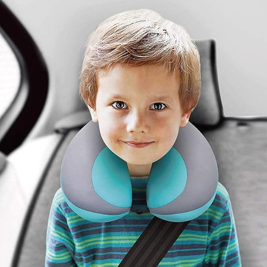 MOOB Kids Travel Pillow for Car Seat Kids U-Shape Travel Neck Pillow Support Children Stroller Pillow Blue