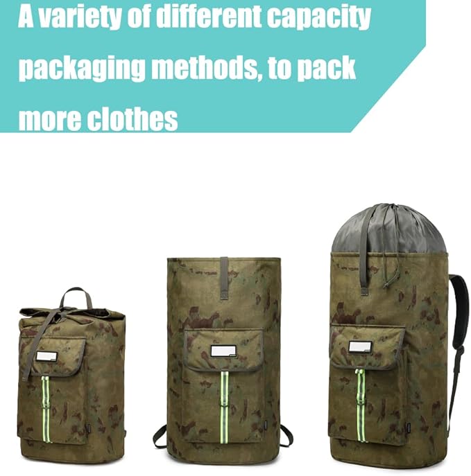 laundry bag backpack,extra-large heavy duty laundry bags,laundry backpack for college students,drawstring closure (Ruins camouflage laundry bag backpack)