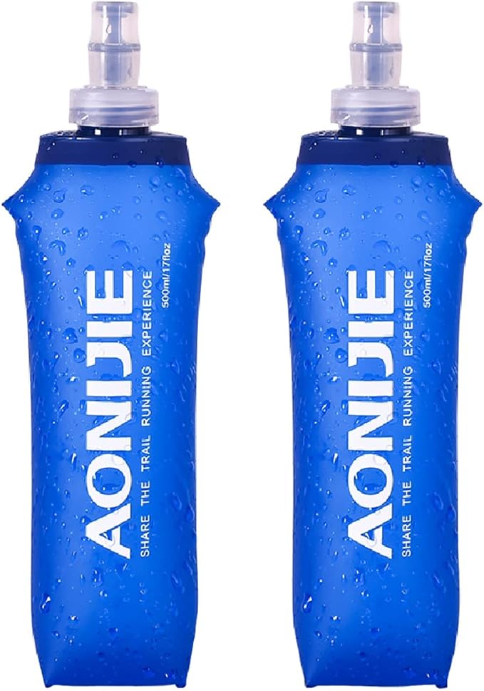 Azarxis TPU Soft Flask Collapsible Water Bottles BPA-Free 250ml 350ml 500ml 600ml for Hydration Vest Pack Running Hiking Cycling Climbing