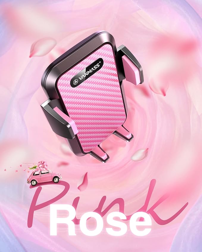 VANMASS【85+LBS Strongest Suction & Military-Grade Ultimate Car Phone Mount【Patent & Safety Certs】 Cell Phone Holder Truck for Dashboard Windshield Vent for iPhone 17 Pro Max 16 15 for Samsung, Pink