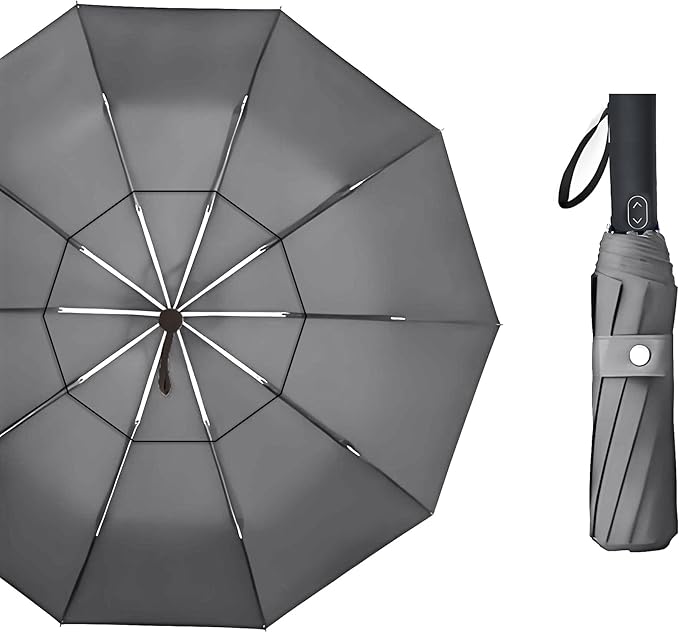 MRTLLOA 49/54/62 Inch Large Folding Golf Umbrella, Oversize Double Canopy Vented 10 Ribs Windproof Compact Travel Umbrellas for Rain