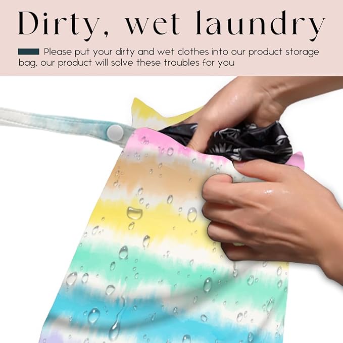 2 Pcs Wet Bag, Wet Dry Bag, Wet Bag for Swimsuit, Travel, Beach, Pool, Diapers, Dirty Yoga Gym Clothes, Toiletries, Makeup Bag, Eucalyptus Palm Leaves Print Tropical Plant Birthday Gift.