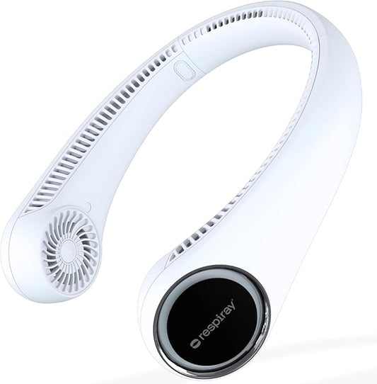 Portable Neck Fan – Hands Free Quiet 20dB Cooling Neck Fan, 17-Hour 4000mAh Battery, 3 Speeds, Wearable Fan for Neck Fans that Blow Cold Air, Personal Fans Portable Rechargeable (White)