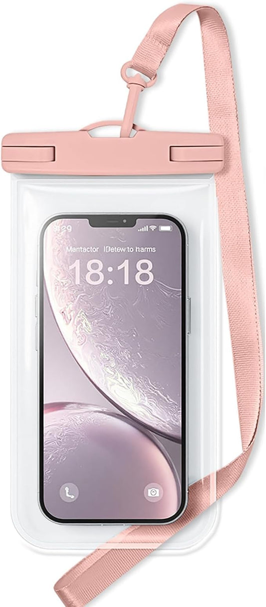 1/2 Pack Waterproof Phone Pouch Compatible with iPhone 17 16 15 Pro Max & Galaxy S24+/S23 7in Waterproof Phone Case with Lanyard,IPX8 Beach Travel Must Haves, Beach Essentials,Power Pink,1 Pack
