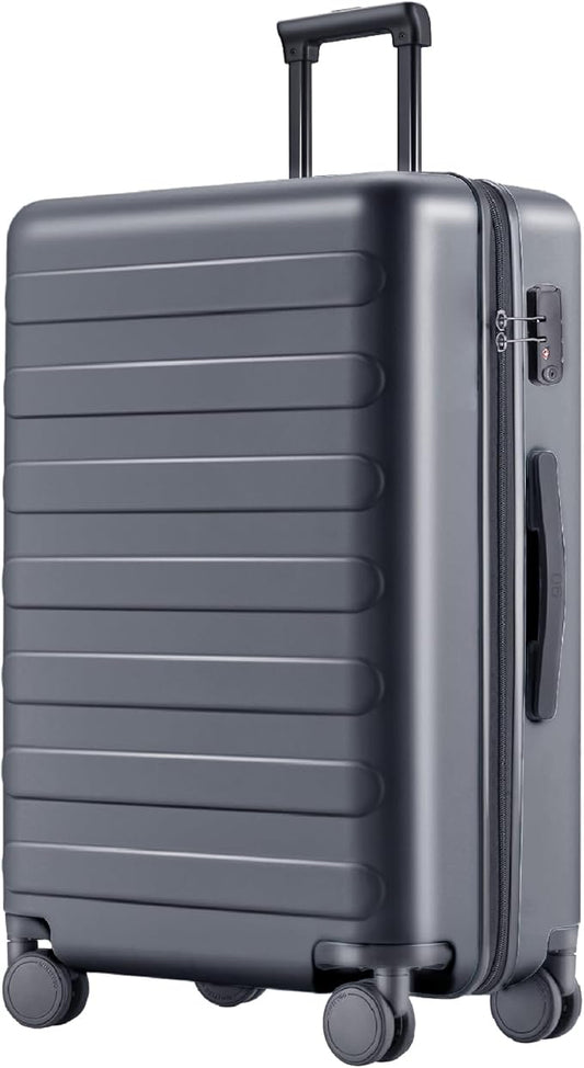 NINETYGO Medium Checked Luggage 26 Inch, Checking In Luggage with Smooth Spinner Wheels, Lightweight, Hard Shell PC Suitcase, Lightweight Travel Luggage, TSA Approved (Grey, Rhine Basic)
