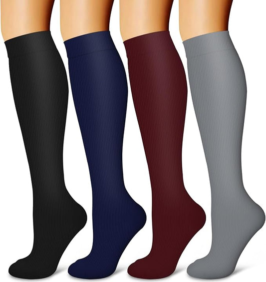 Laite Hebe 4 Pairs-Compression Socks for Women&Men Circulation-Best Support for Nurses,Running,Athletic