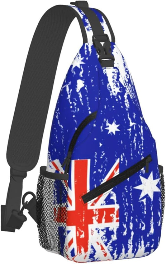 Australian Flag Sling Bag Multipurpose Crossbody Sling Backpack Travel Cycling Hiking Shoulder Bag For Women Men