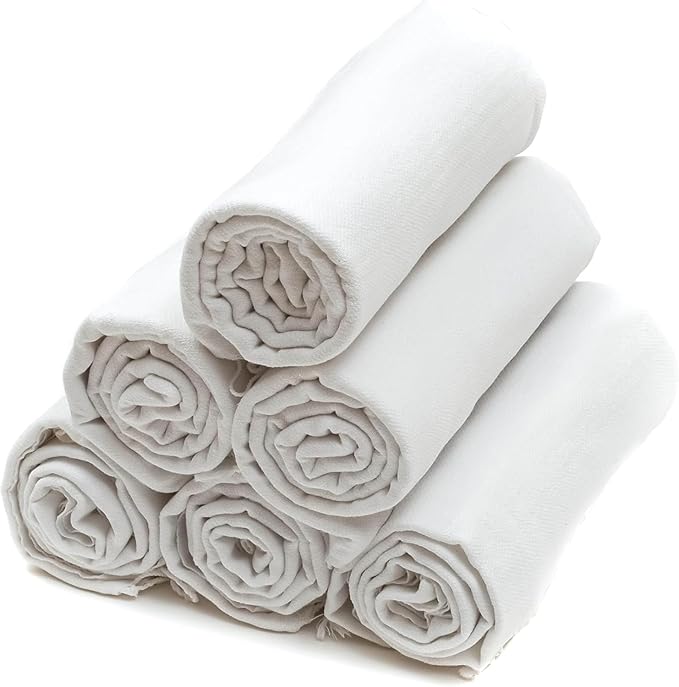 HAVLULAND Turkish Beach Towels| Pack of 6| Oversized White Beach Towel for tie dye Party, Extra Large 72"X40"- Ultra Soft, Quick-Dry, Super Absorbent, Sand Free & Compact, Lightweight Travel Towels