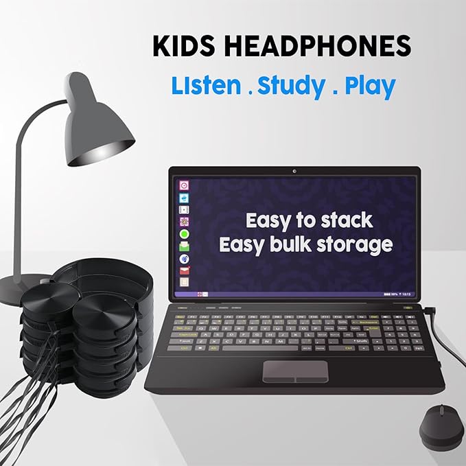 Kids Headphones for School Bulk 2 Pack,Durable Wired Classroom Headphones for Kids,Students,Children Toddler Teen Boys Girls and Adult