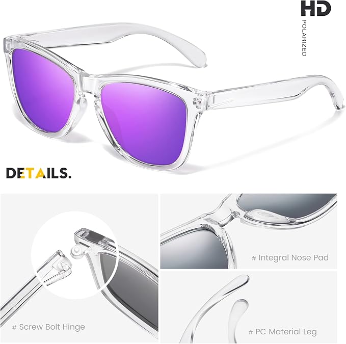 Sunglasses Womens Polarized Sunglasses for Mens Womens Retro Mirror Lens for Driving Fishing UV400 Protection