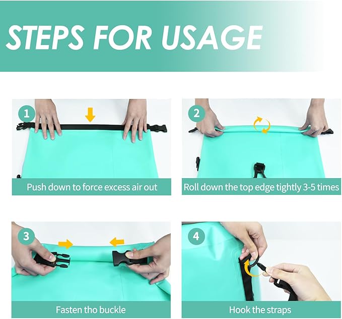 20L/30L Dry Bag Large Waterproof Bag Roll-Top Heavy Duty Fishing Duffel Bag with Durable Straps for Kayaking Paddle boarding Boating Rafting Fishing