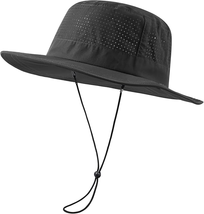 UPF 50+ Bucket Sun Hat with Laser Perforated Mesh Cooling Adjustable Breathable Lightweight for Outdoor Men Women