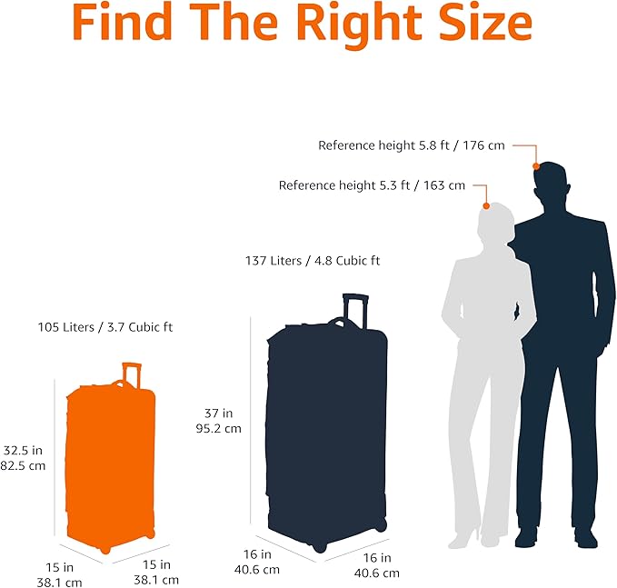 Amazon Basics 35-Inch Large Rolling Duffle Bag with Wheels and Handle, Travel Duffle Bag with Durable Ripstop Polyester Material, 2 Layers of Space, Multiple Interior and Exterior Pockets, Blue