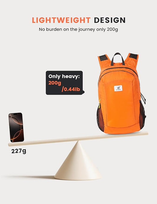 SKYSPER 16L Hiking Backpack Lightweight Small for Women Men, Foldable Packable Daypack - Travel Camping Backpack, Outdoor Hiking Bag