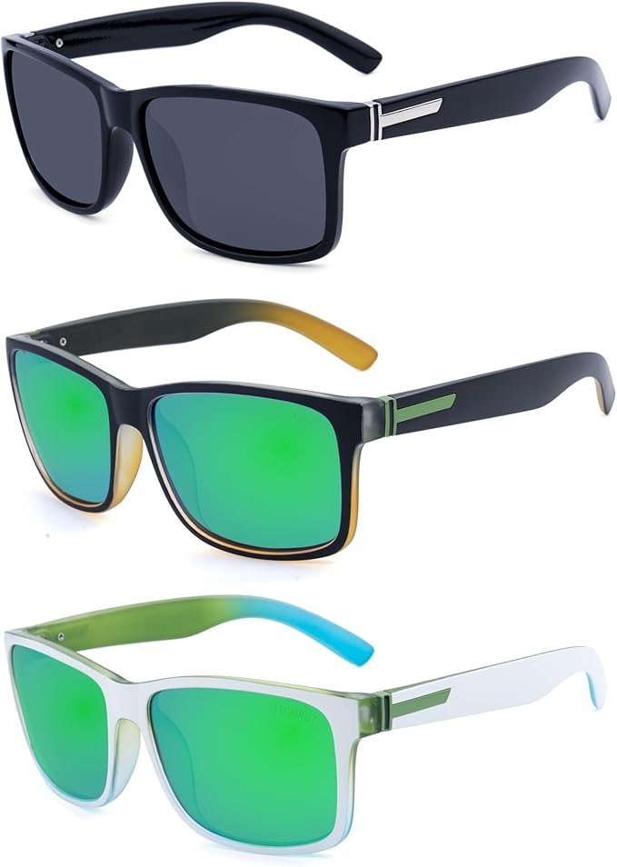 LECKIRUT Vintage Polarized Sunglasses for Men Women Retro Oversized Square Mirror Sun Glasses
