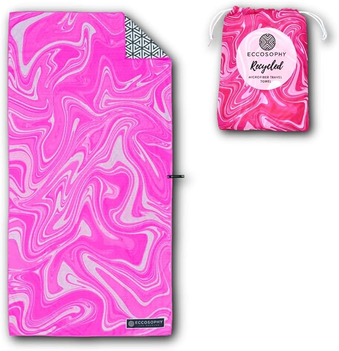 ECCOSOPHY Microfiber Beach Towel - Sand Free Towels are Quick Dry, Light Weight, Super Absorbent - Perfect Pool, Travel, Cruise, Camping Essentials - Oversized Extra Large for Adults 71x35 in