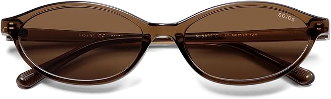 SOJOS TR90 Ultra Light Flexible Sunglasses for Women Retro Oval Polarized Cat Eye Vintage Shades UV400 Protection Comfort Fit