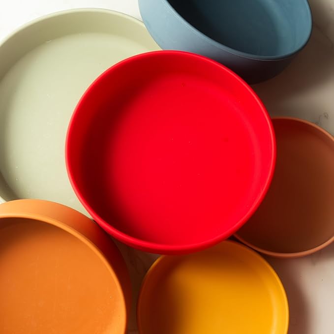 Should We Go? Dog Water Bowl - The Perfect Dish No-Spill Less Mess Non-Tippable Water & Food Bowl, Pure Silicone with Suction Cup Fits 5 Cups 7.5" Across x 2.25" Tall Ideal for All Pets, Medium-Cherry