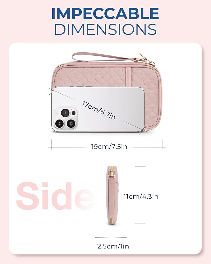 BAGSMART Cord Organizer Travel Cable Organizer Bag Tech Electronic Organizer Travel Case, Travel Essentials for Charger, Cable, Phone, Flash drive, Single Layer - Pink