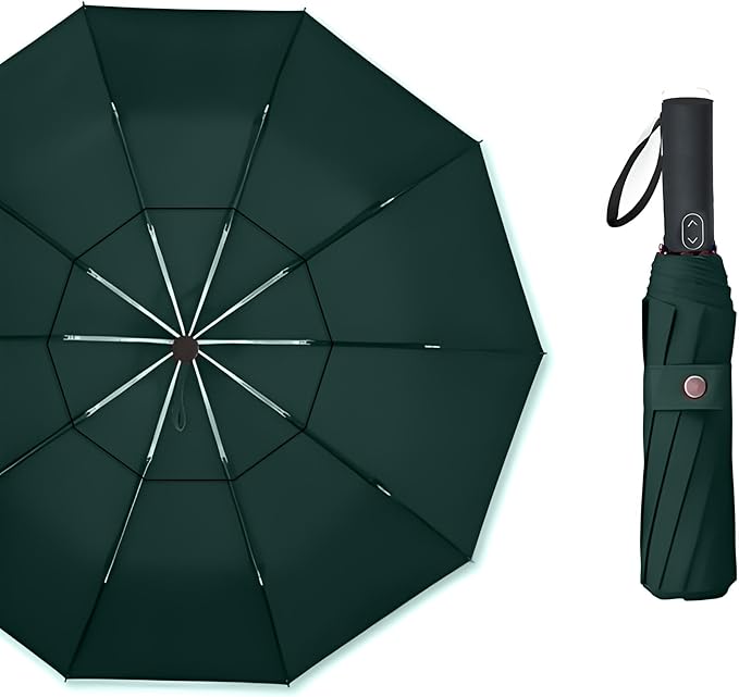 MRTLLOA 49/54/62 Inch Large Folding Golf Umbrella, Oversize Double Canopy Vented 10 Ribs Windproof Compact Travel Umbrellas for Rain