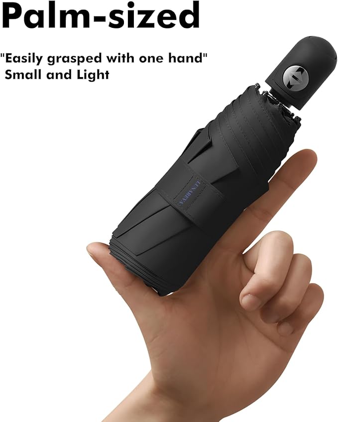 Compact Umbrella – Small, Lightweight, Sturdy & Windproof; Mini Travel Umbrella for Sun & UV Protection, Suitable for Men, Women & Kids