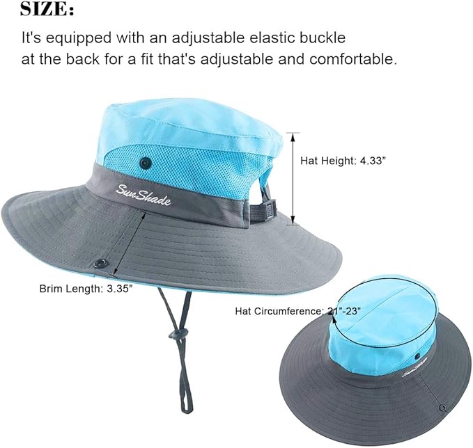 Sun Hats for Women Beach Hat Ponytail Hat Womens Sun Hat with UV Protection Wide Brim