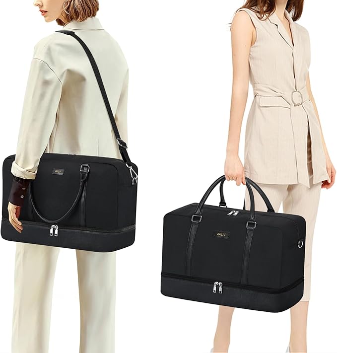 IBFUN Weekender Bags for Women, 21" Weekender Travel Bag, Travel Duffle Bag with Shoe Compartment Carry on Overnight Duffel Bag for Weekend Travel Business Trip