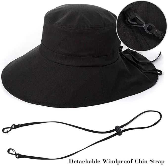 Comhats S/M/L/XL/XXL Womens Summer Flap Cover Cap Cotton UPF 50+ Sun Shade Hat with Neck Cord