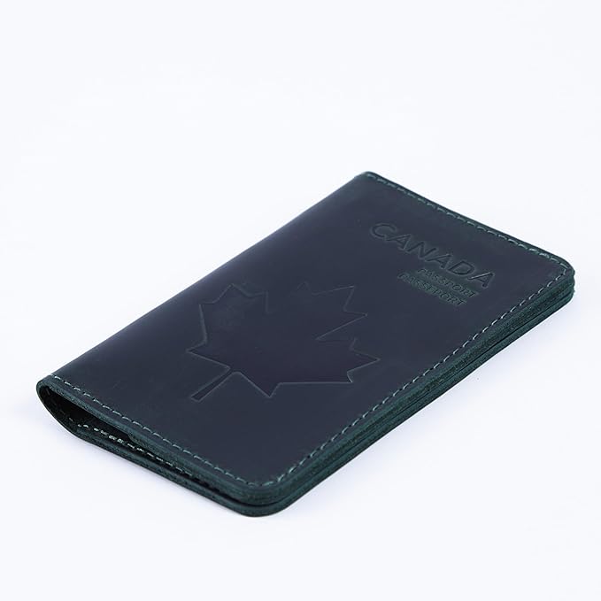 INCARNE Passport Cover - Travel Passport Wallet - Leather Passport Holder for Men Women Family with Card Slots & Note Compartmen - Sleeve Protector - Genuine Leather - Vintage Green