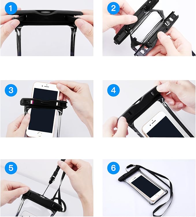 Waterproof Phone Pouch – Clear Floating Touchscreen Bag for Travel Vacation Hiking Cruise Swimming Snorkeling Kayaking, and Outdoor Activities, Lightweight Dustproof Protective. 6.8-Inch