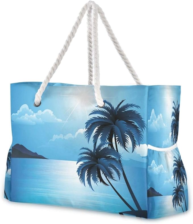 senya Large Beach Shoulder Bags Canvas Tote Water Resistant for Gym Travel Daily